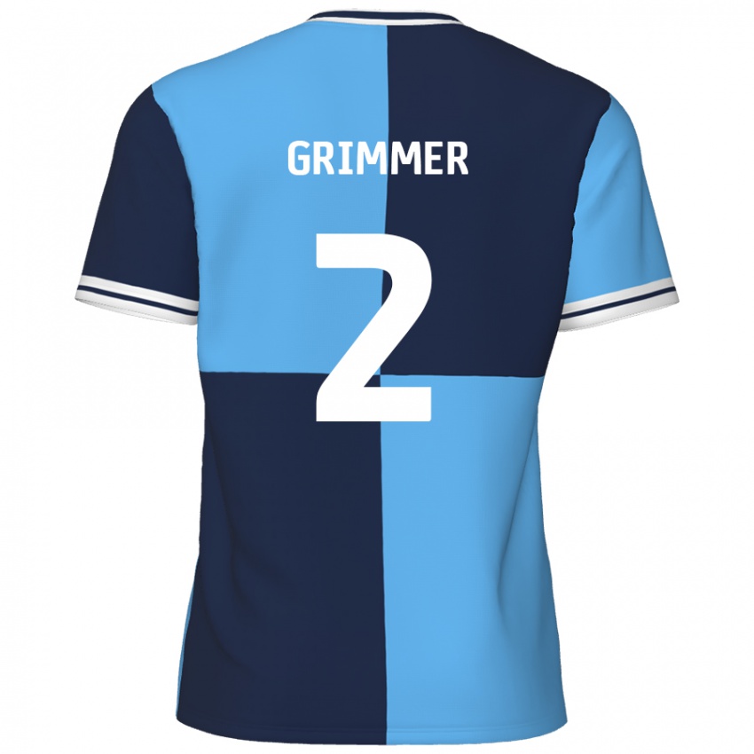 Niño Camiseta Jack Grimmer #2 Azul Cielo Azul Oscuro 1ª Equipación 2024/25 La Camisa México