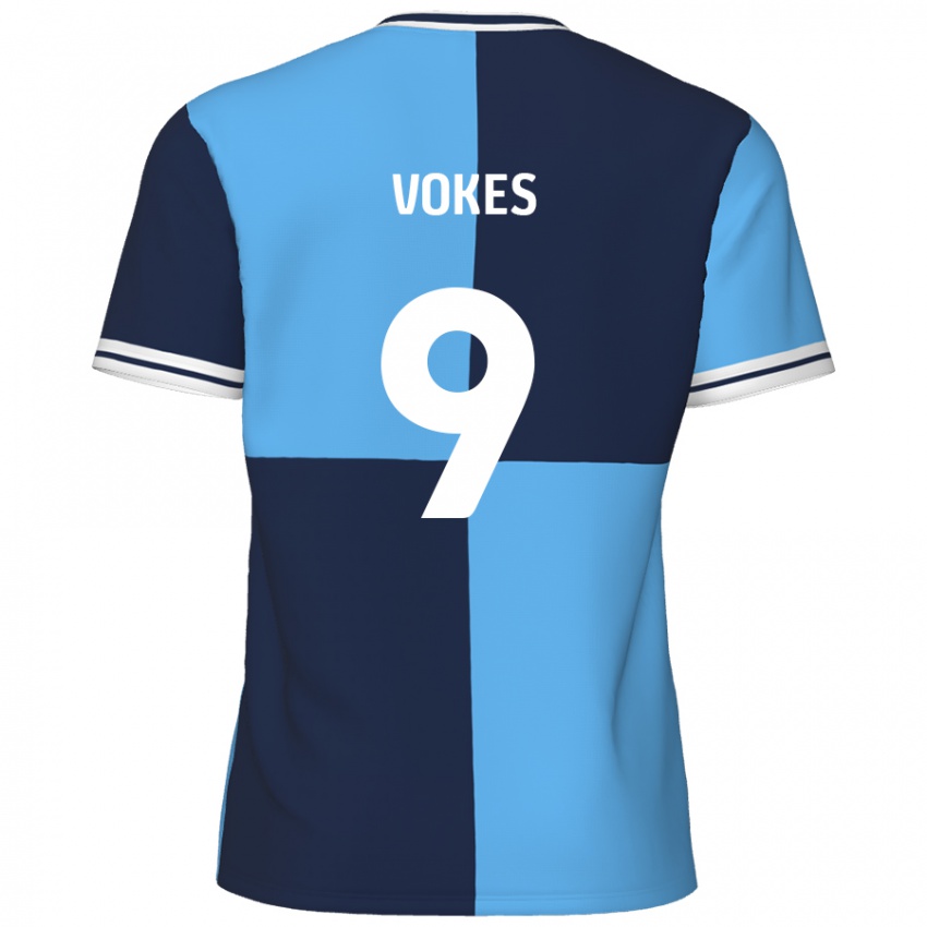 Niño Camiseta Sam Vokes #9 Azul Cielo Azul Oscuro 1ª Equipación 2024/25 La Camisa México