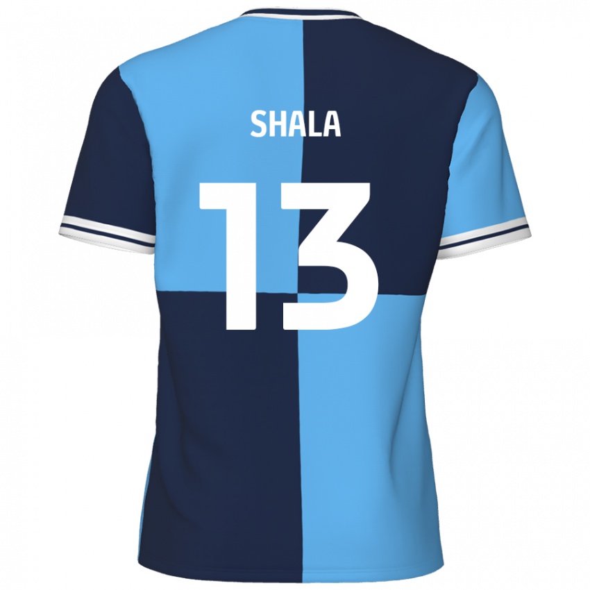 Niño Camiseta Laurence Shala #13 Azul Cielo Azul Oscuro 1ª Equipación 2024/25 La Camisa México