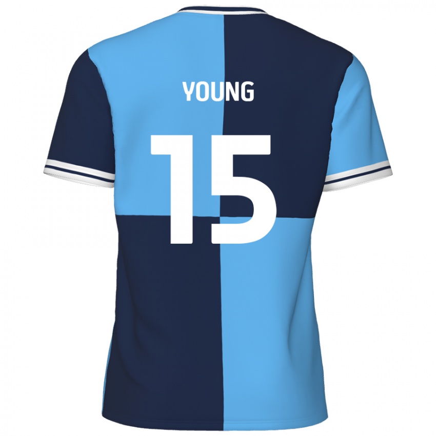 Niño Camiseta Jack Young #15 Azul Cielo Azul Oscuro 1ª Equipación 2024/25 La Camisa México