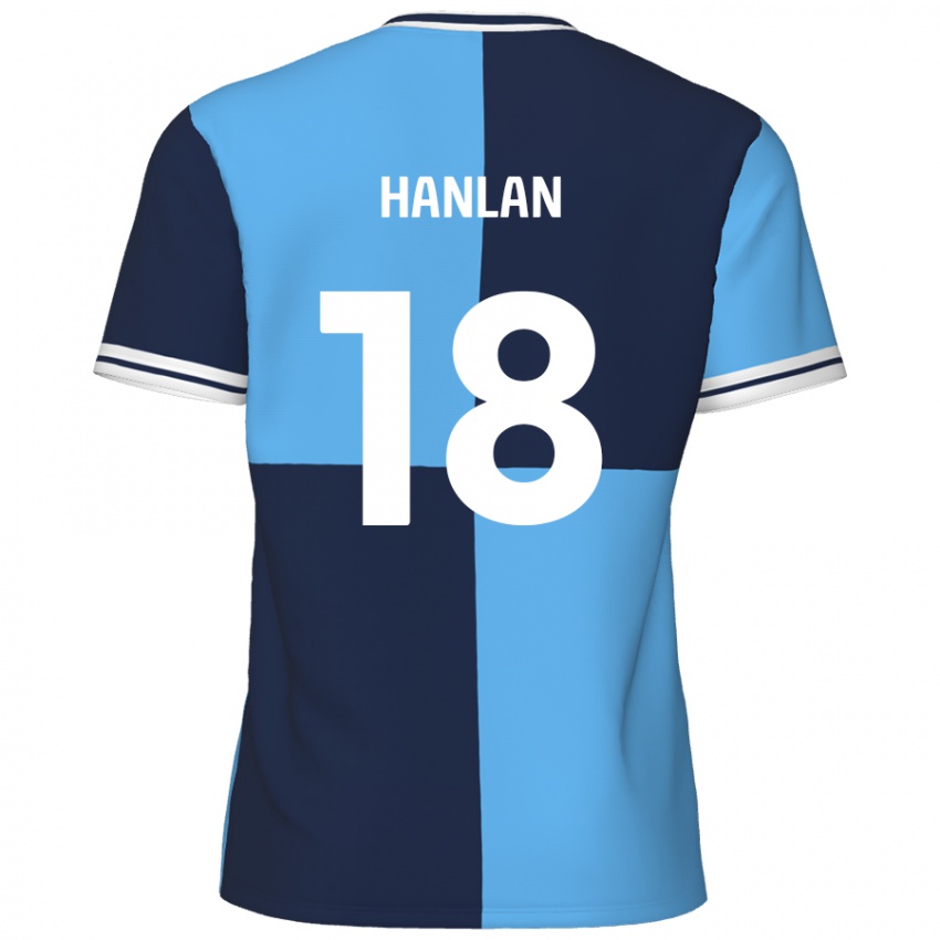 Niño Camiseta Brandon Hanlan #18 Azul Cielo Azul Oscuro 1ª Equipación 2024/25 La Camisa México