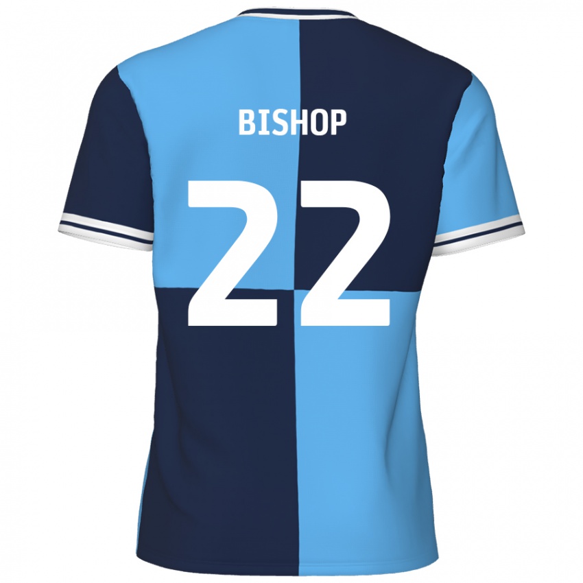 Niño Camiseta Nathan Bishop #22 Azul Cielo Azul Oscuro 1ª Equipación 2024/25 La Camisa México