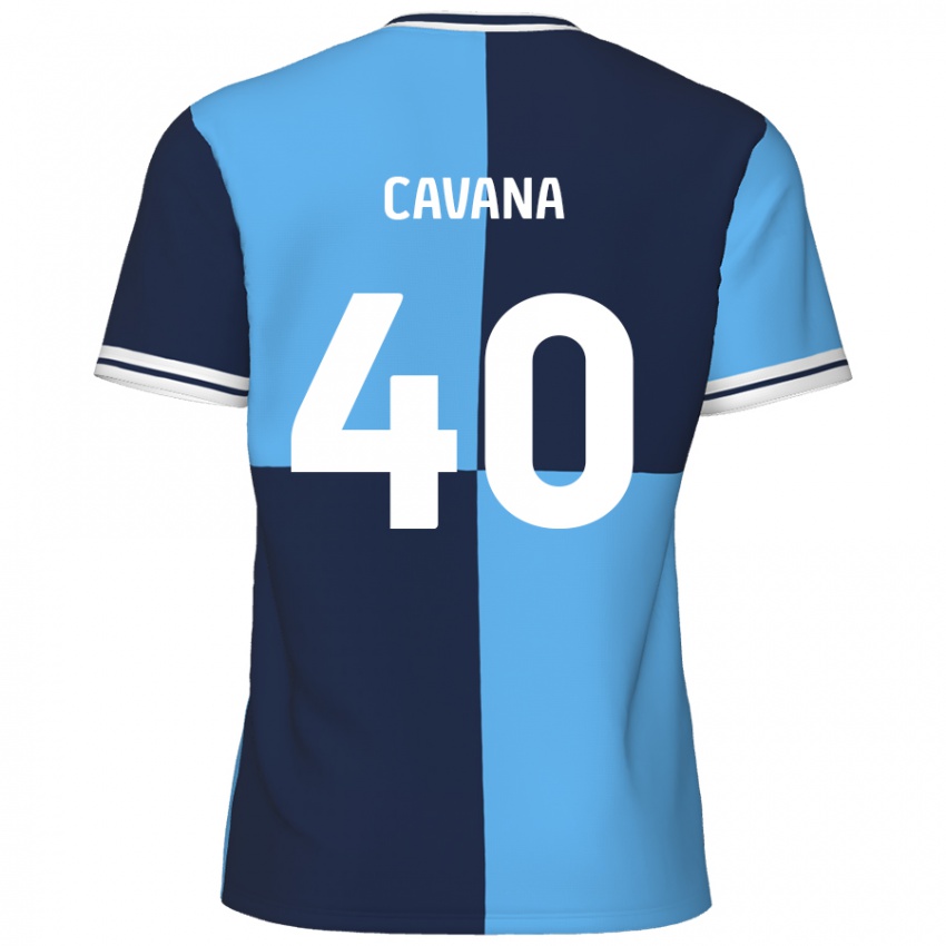 Niño Camiseta Max Cavana #40 Azul Cielo Azul Oscuro 1ª Equipación 2024/25 La Camisa México