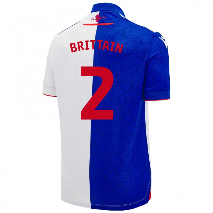 Niño Camiseta Callum Brittain #2 Azul Cielo Blanco 1ª Equipación 2024/25 La Camisa México