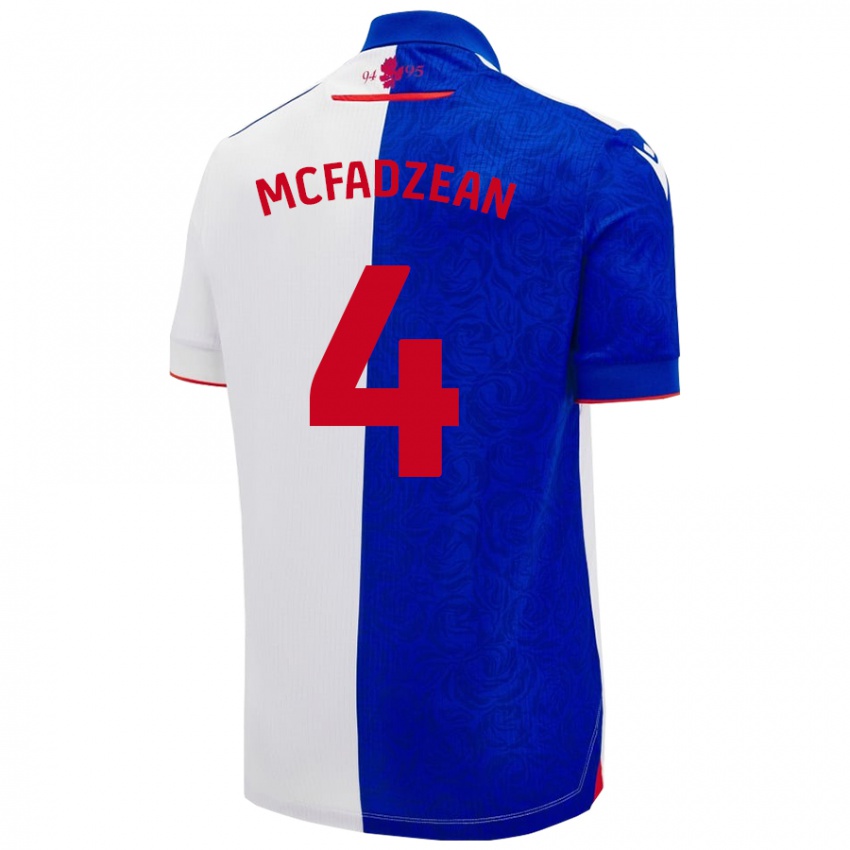 Niño Camiseta Kyle Mcfadzean #4 Azul Cielo Blanco 1ª Equipación 2024/25 La Camisa México