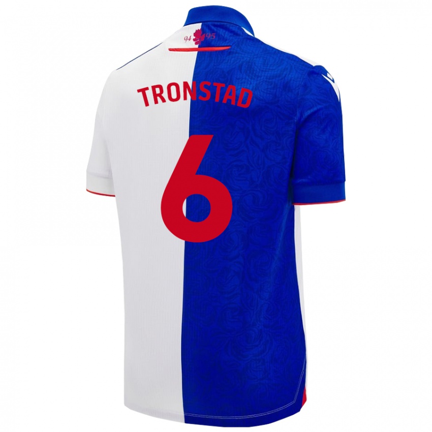 Niño Camiseta Sondre Tronstad #6 Azul Cielo Blanco 1ª Equipación 2024/25 La Camisa México