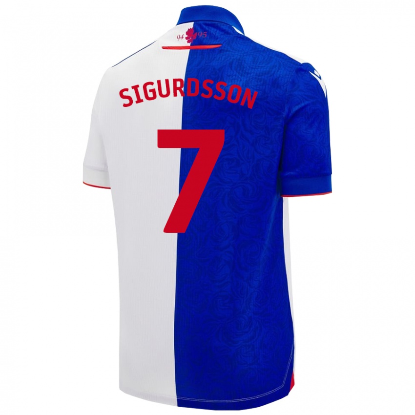 Niño Camiseta Arnór Sigurdsson #7 Azul Cielo Blanco 1ª Equipación 2024/25 La Camisa México