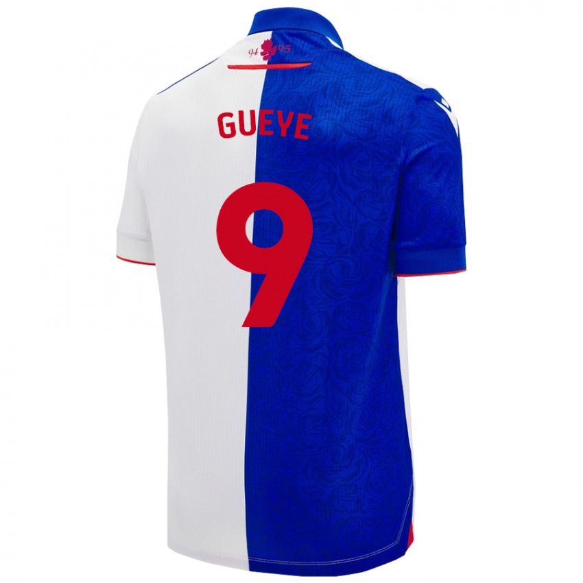 Niño Camiseta Makhtar Gueye #9 Azul Cielo Blanco 1ª Equipación 2024/25 La Camisa México