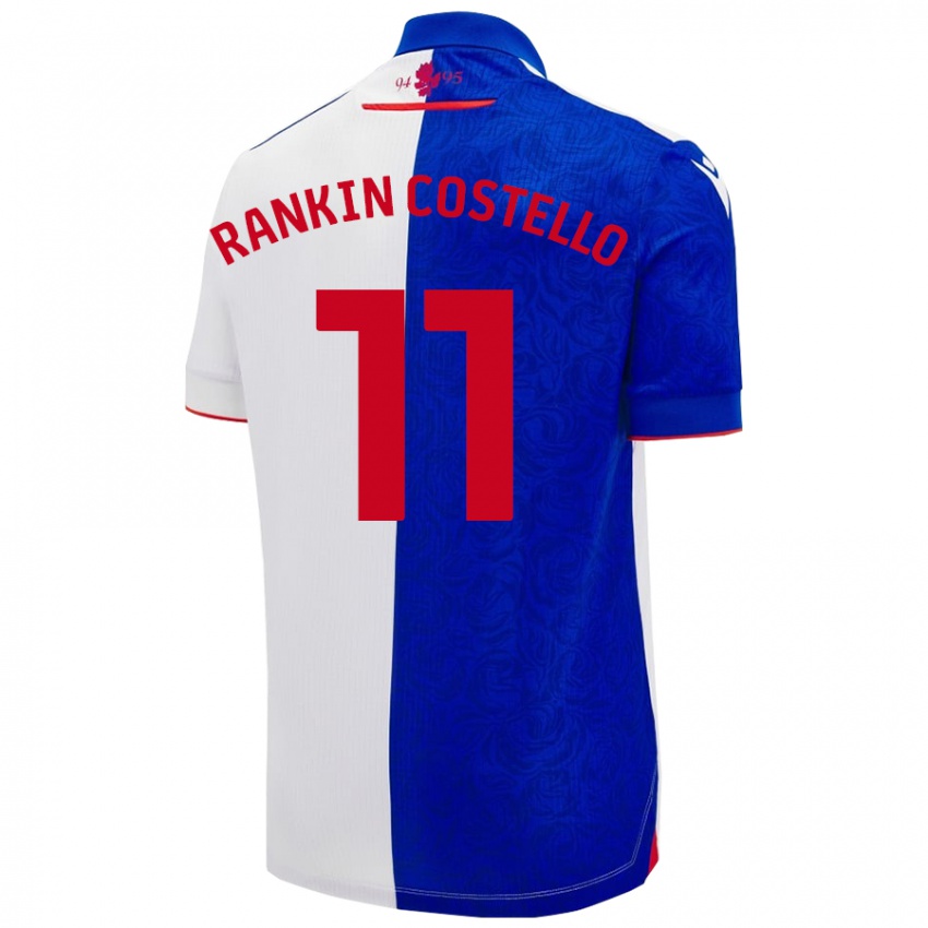 Niño Camiseta Joe Rankin-Costello #11 Azul Cielo Blanco 1ª Equipación 2024/25 La Camisa México