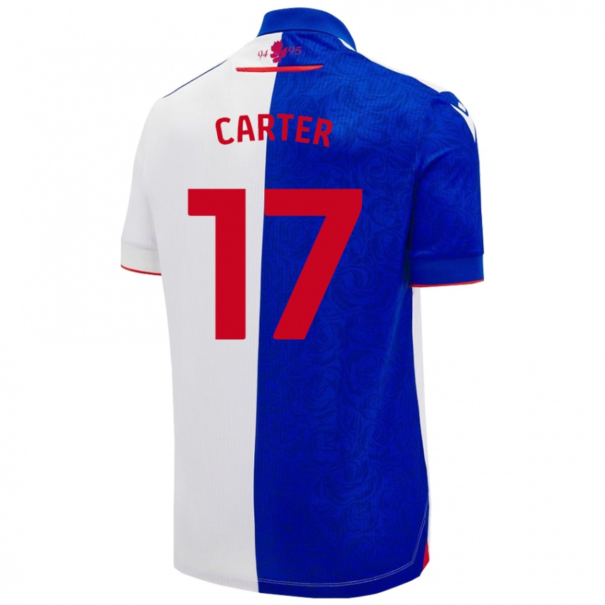 Niño Camiseta Hayden Carter #17 Azul Cielo Blanco 1ª Equipación 2024/25 La Camisa México