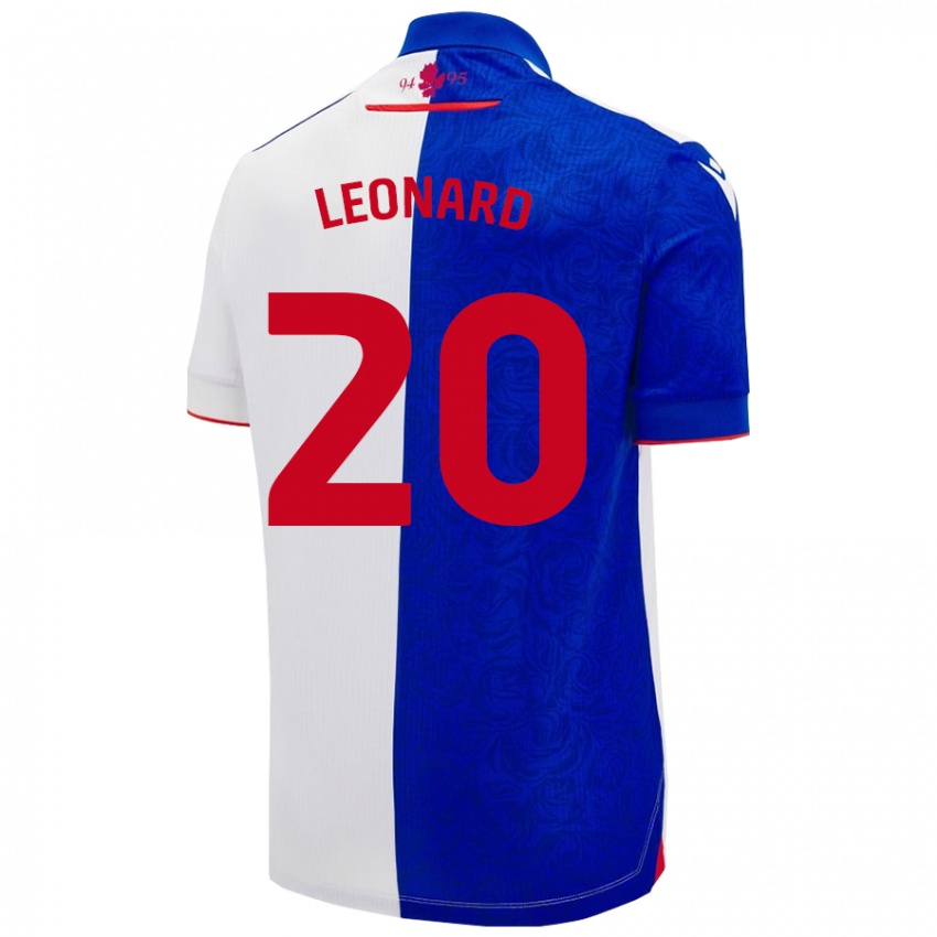 Niño Camiseta Harry Leonard #20 Azul Cielo Blanco 1ª Equipación 2024/25 La Camisa México