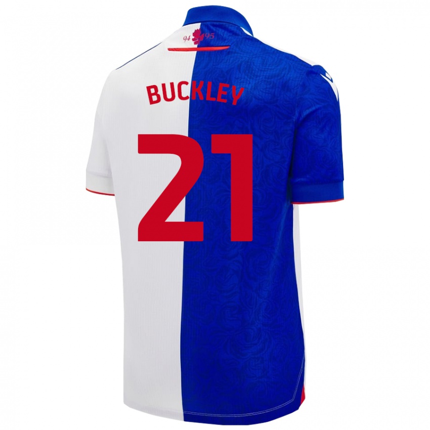 Niño Camiseta John Buckley #21 Azul Cielo Blanco 1ª Equipación 2024/25 La Camisa México