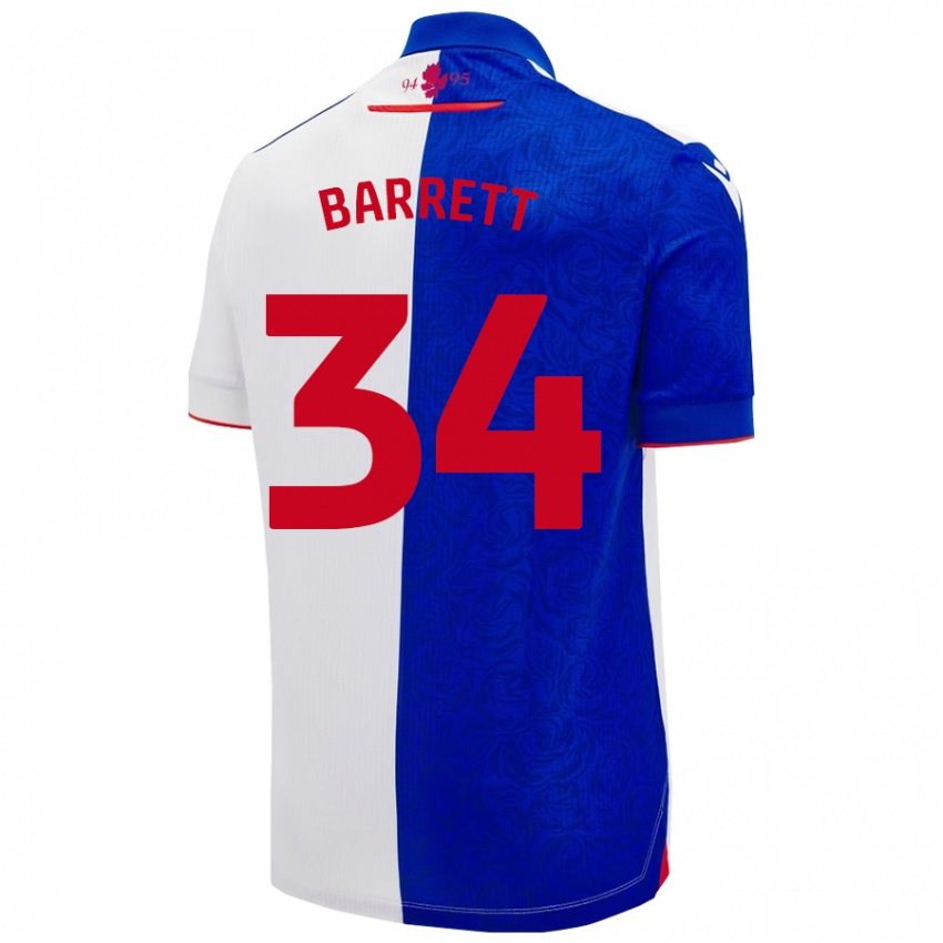 Niño Camiseta Jack Barrett #34 Azul Cielo Blanco 1ª Equipación 2024/25 La Camisa México