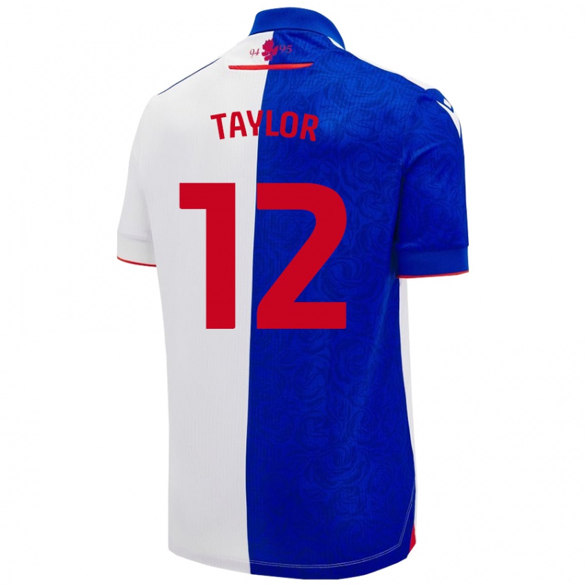 Niño Camiseta Emma Taylor #12 Azul Cielo Blanco 1ª Equipación 2024/25 La Camisa México