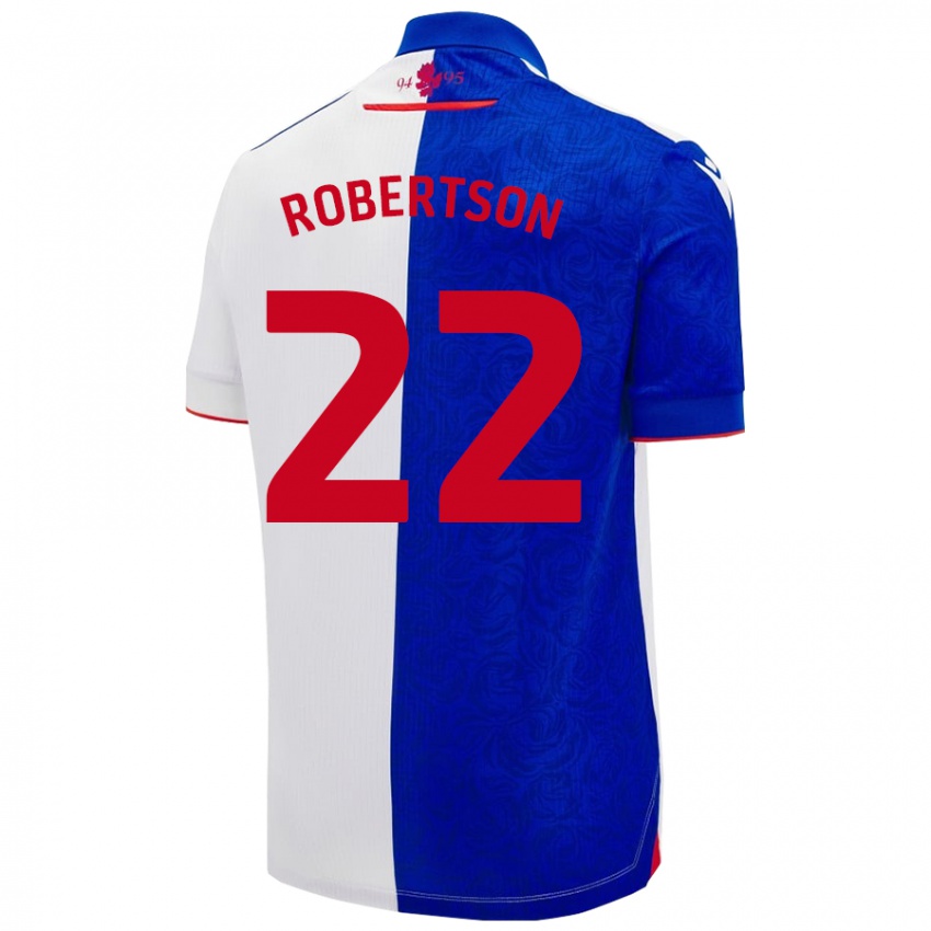 Niño Camiseta Millie Robertson #22 Azul Cielo Blanco 1ª Equipación 2024/25 La Camisa México