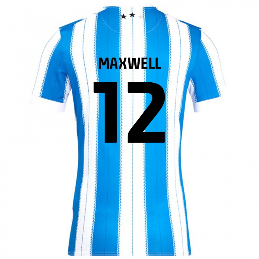 Niño Camiseta Chris Maxwell #12 Azul Blanco 1ª Equipación 2024/25 La Camisa México