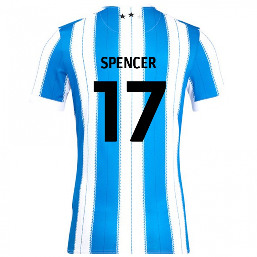 Niño Camiseta Brodie Spencer #17 Azul Blanco 1ª Equipación 2024/25 La Camisa México