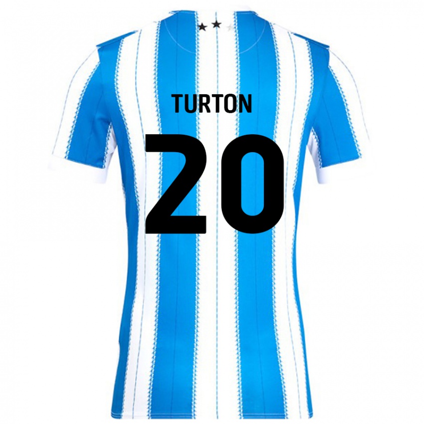 Niño Camiseta Ollie Turton #20 Azul Blanco 1ª Equipación 2024/25 La Camisa México