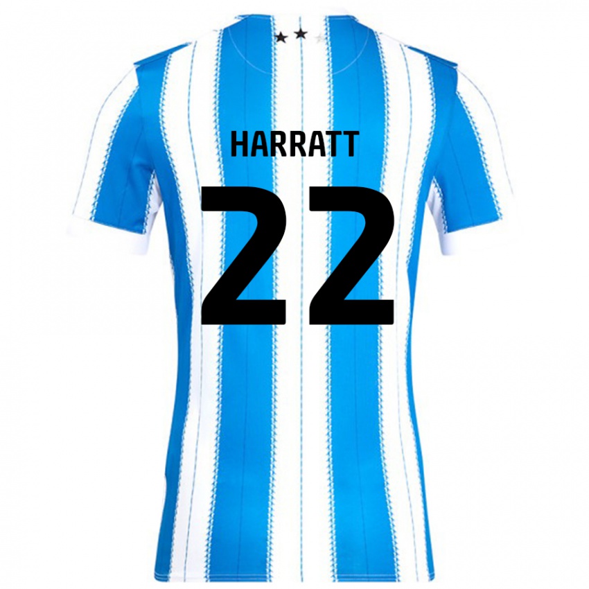 Niño Camiseta Kian Harratt #22 Azul Blanco 1ª Equipación 2024/25 La Camisa México