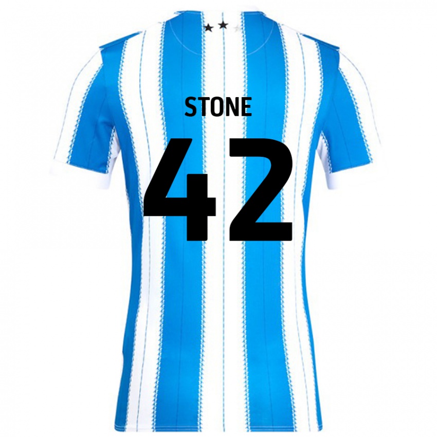 Niño Camiseta Michael Stone #42 Azul Blanco 1ª Equipación 2024/25 La Camisa México