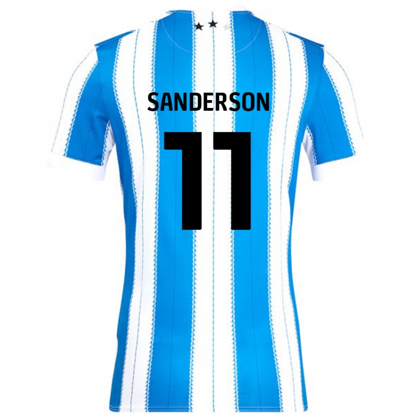 Niño Camiseta Brittany Sanderson #11 Azul Blanco 1ª Equipación 2024/25 La Camisa México