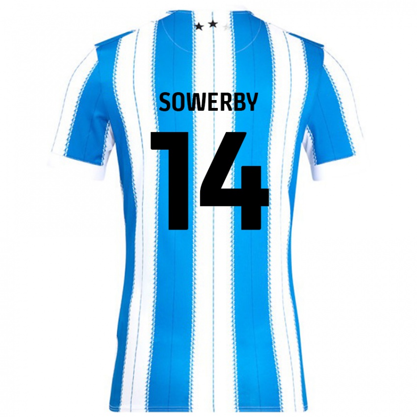 Niño Camiseta Lucy Sowerby #14 Azul Blanco 1ª Equipación 2024/25 La Camisa México