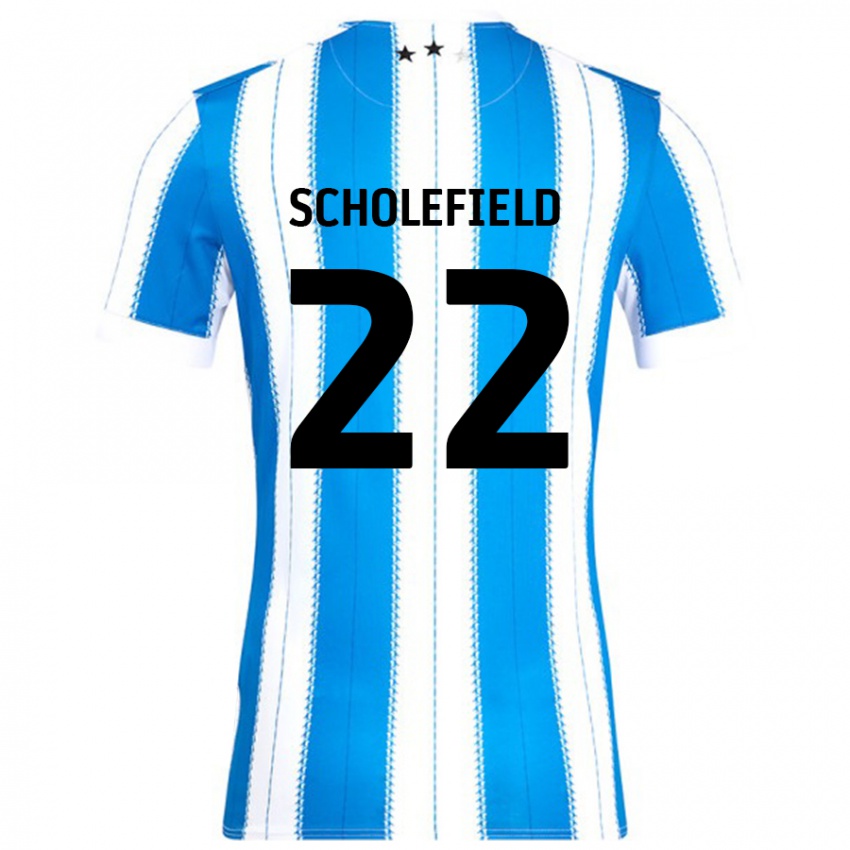 Niño Camiseta Lois Scholefield #22 Azul Blanco 1ª Equipación 2024/25 La Camisa México