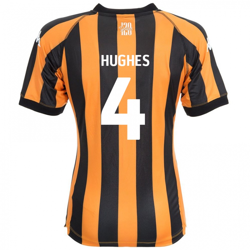 Niño Camiseta Charlie Hughes #4 Negro Ámbar 1ª Equipación 2024/25 La Camisa México