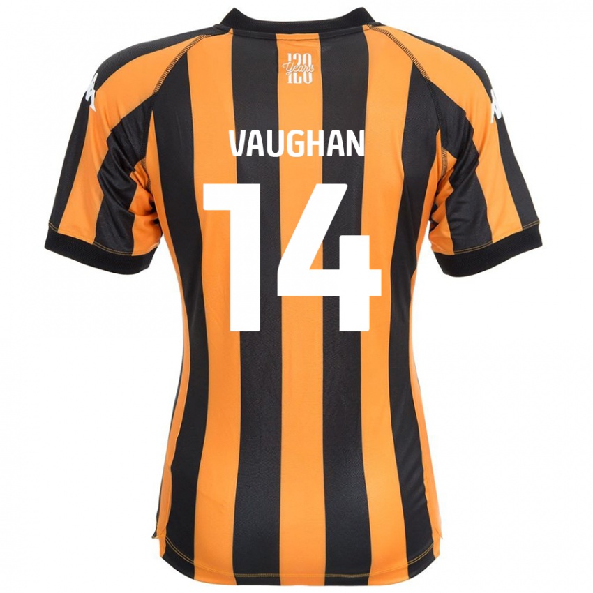 Niño Camiseta Harry Vaughan #14 Negro Ámbar 1ª Equipación 2024/25 La Camisa México