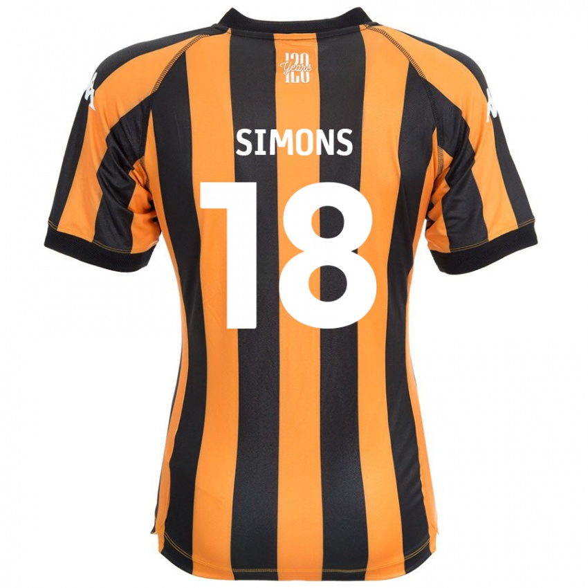 Niño Camiseta Xavier Simons #18 Negro Ámbar 1ª Equipación 2024/25 La Camisa México