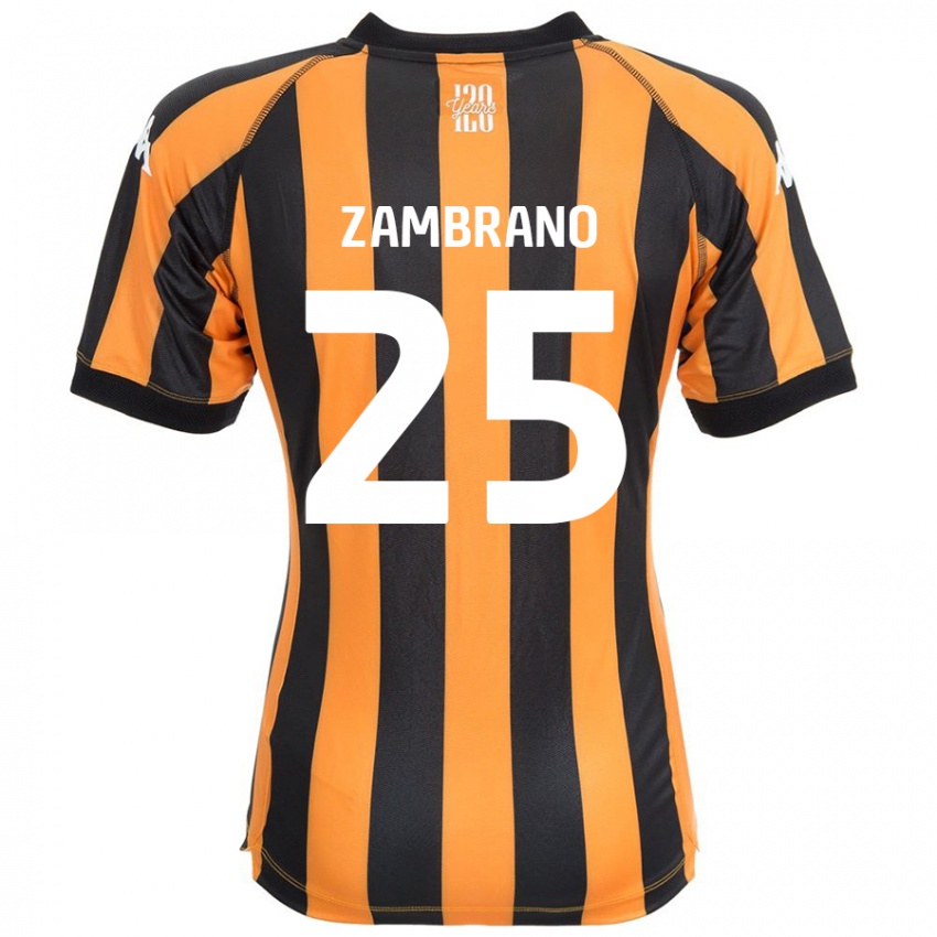 Niño Camiseta Óscar Zambrano #25 Negro Ámbar 1ª Equipación 2024/25 La Camisa México