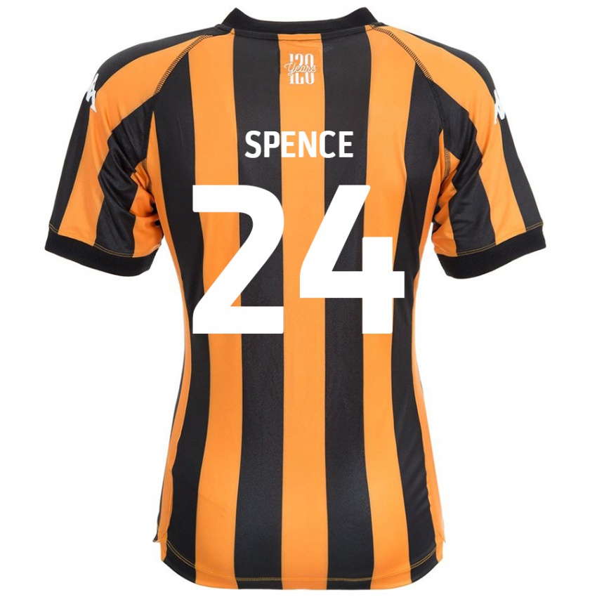 Niño Camiseta Emily Spence #24 Negro Ámbar 1ª Equipación 2024/25 La Camisa México