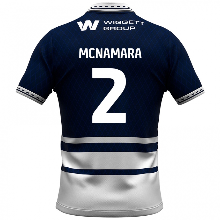 Niño Camiseta Danny Mcnamara #2 Azul Marino Blanco 1ª Equipación 2024/25 La Camisa México