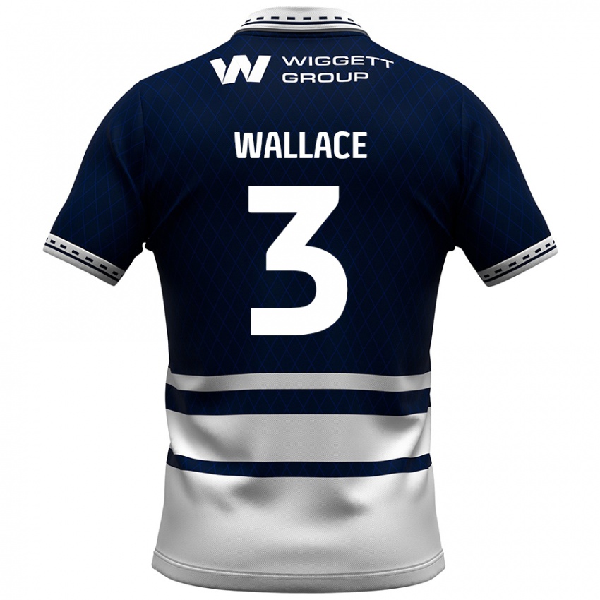 Niño Camiseta Murray Wallace #3 Azul Marino Blanco 1ª Equipación 2024/25 La Camisa México