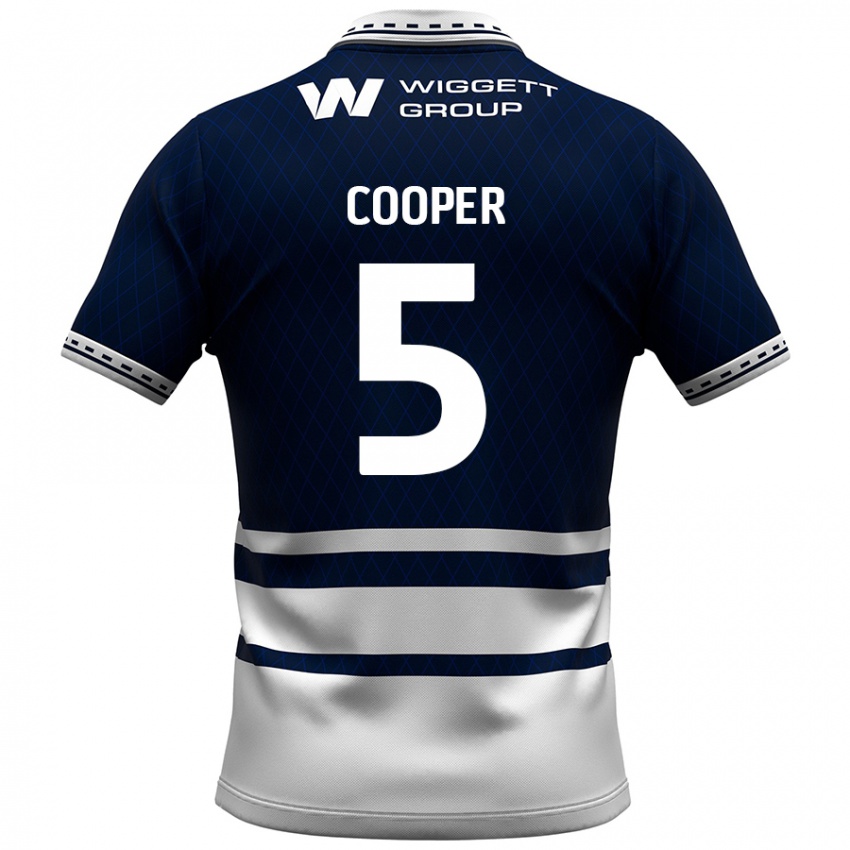 Niño Camiseta Jake Cooper #5 Azul Marino Blanco 1ª Equipación 2024/25 La Camisa México