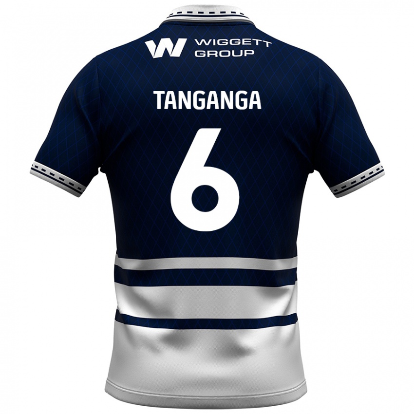 Niño Camiseta Japhet Tanganga #6 Azul Marino Blanco 1ª Equipación 2024/25 La Camisa México