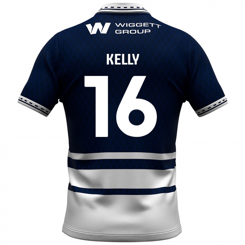 Niño Camiseta Daniel Kelly #16 Azul Marino Blanco 1ª Equipación 2024/25 La Camisa México