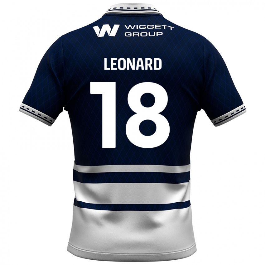 Niño Camiseta Ryan Leonard #18 Azul Marino Blanco 1ª Equipación 2024/25 La Camisa México