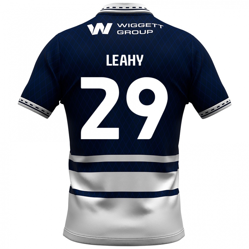 Niño Camiseta Tom Leahy #29 Azul Marino Blanco 1ª Equipación 2024/25 La Camisa México