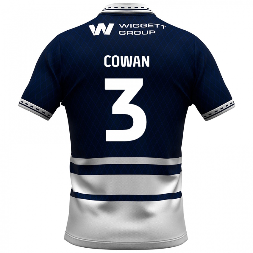 Niño Camiseta Leanne Cowan #3 Azul Marino Blanco 1ª Equipación 2024/25 La Camisa México