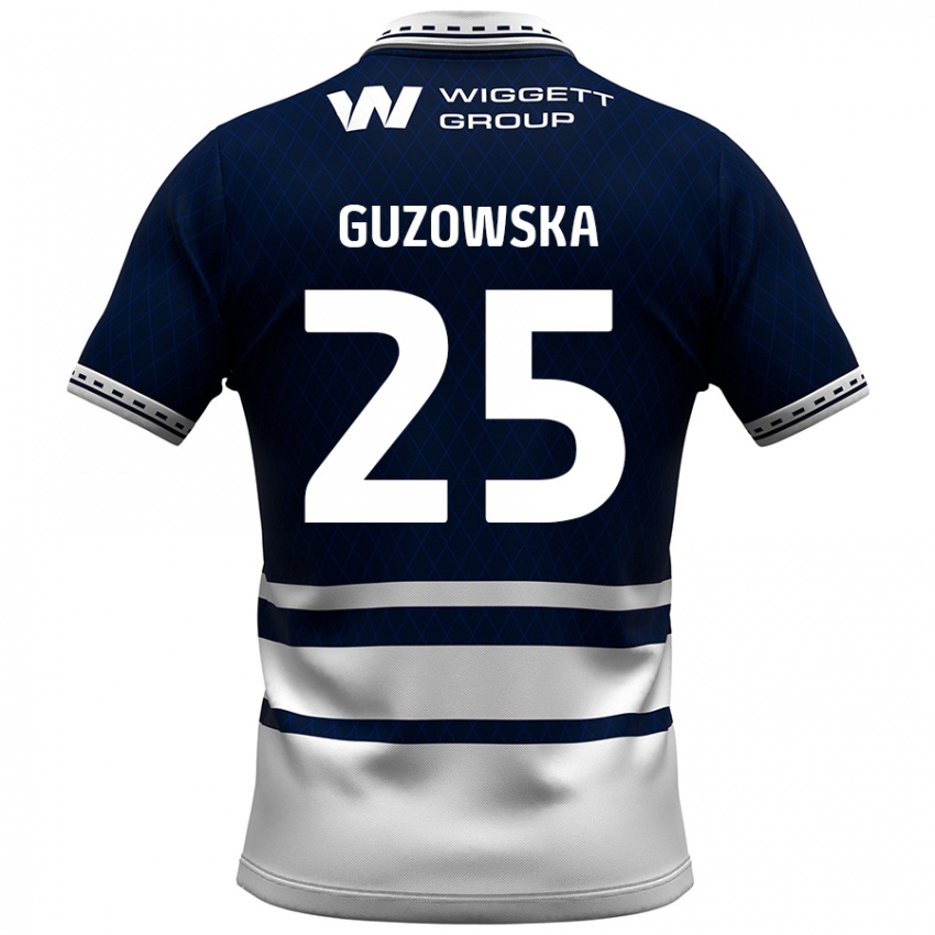 Niño Camiseta Sara Guzowska #25 Azul Marino Blanco 1ª Equipación 2024/25 La Camisa México