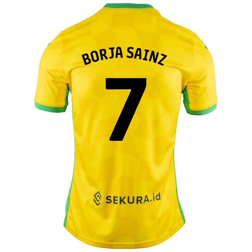 Niño Camiseta Borja Sainz #7 Amarillo Verde 1ª Equipación 2024/25 La Camisa México