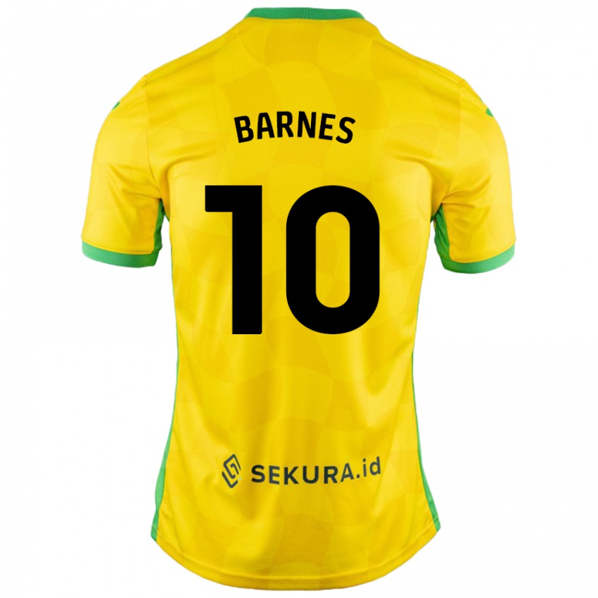 Niño Camiseta Ashley Barnes #10 Amarillo Verde 1ª Equipación 2024/25 La Camisa México