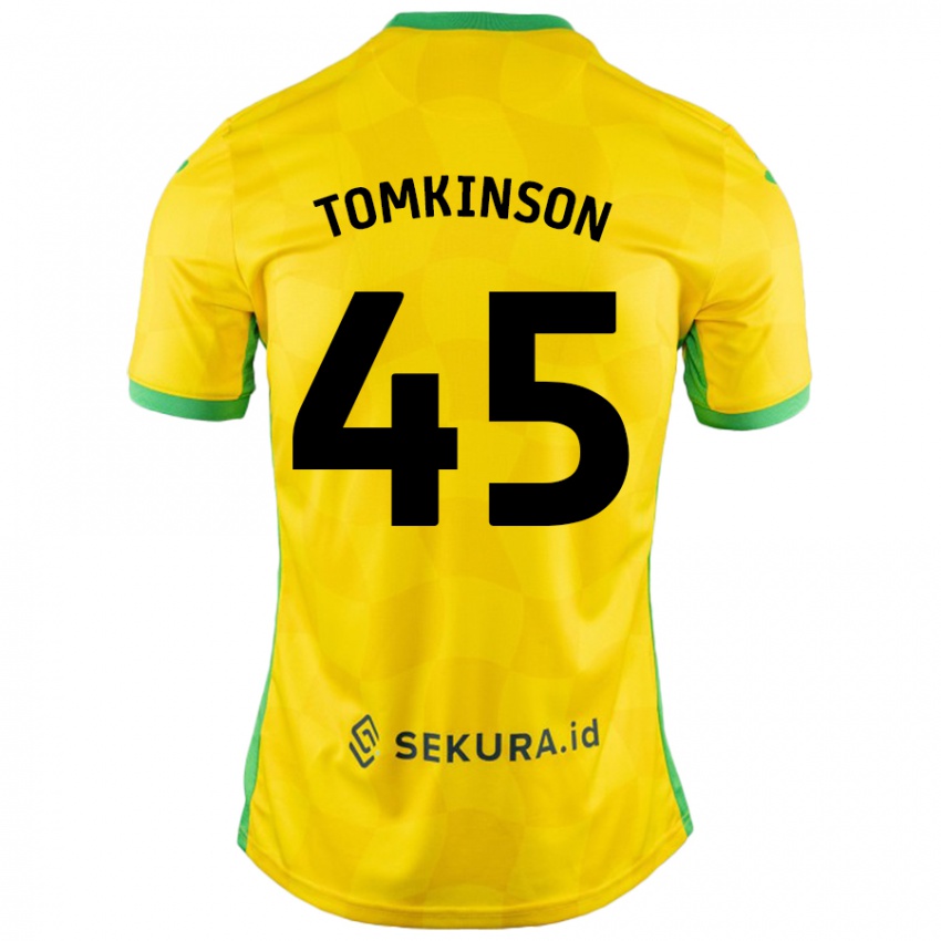 Niño Camiseta Jonathan Tomkinson #45 Amarillo Verde 1ª Equipación 2024/25 La Camisa México