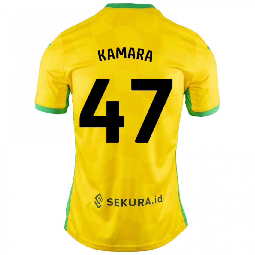 Niño Camiseta Abu Kamara #47 Amarillo Verde 1ª Equipación 2024/25 La Camisa México