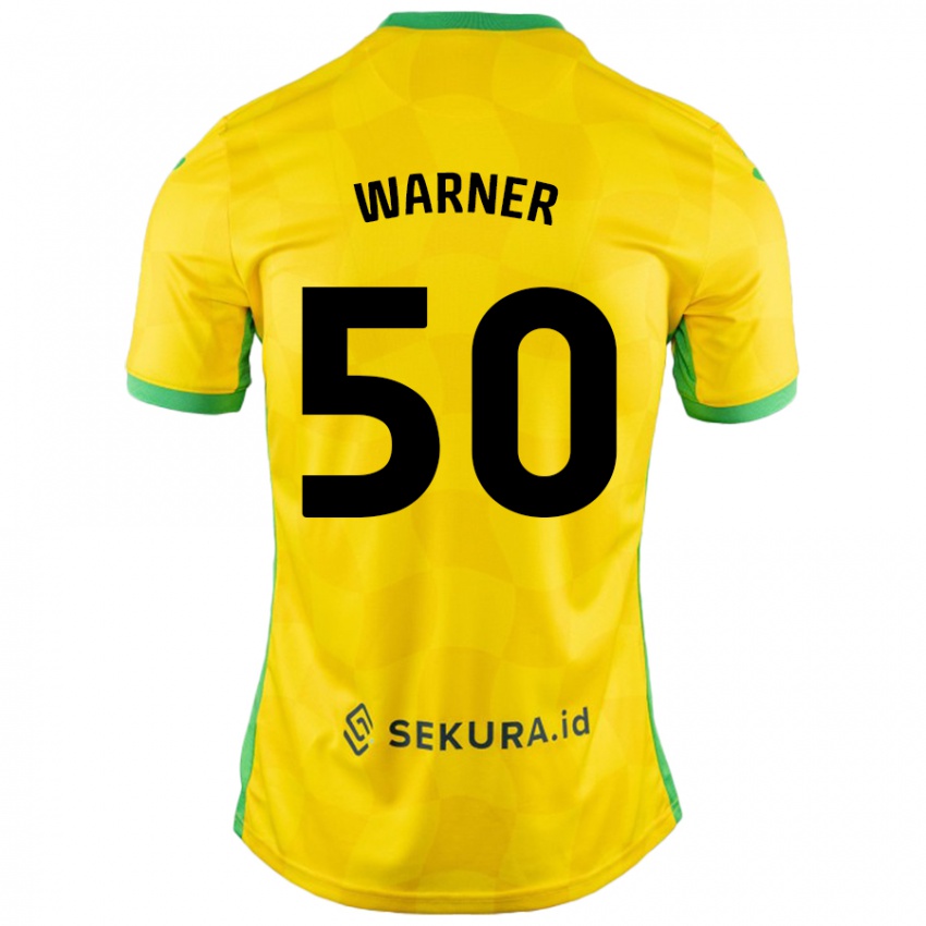 Niño Camiseta Jaden Warner #50 Amarillo Verde 1ª Equipación 2024/25 La Camisa México