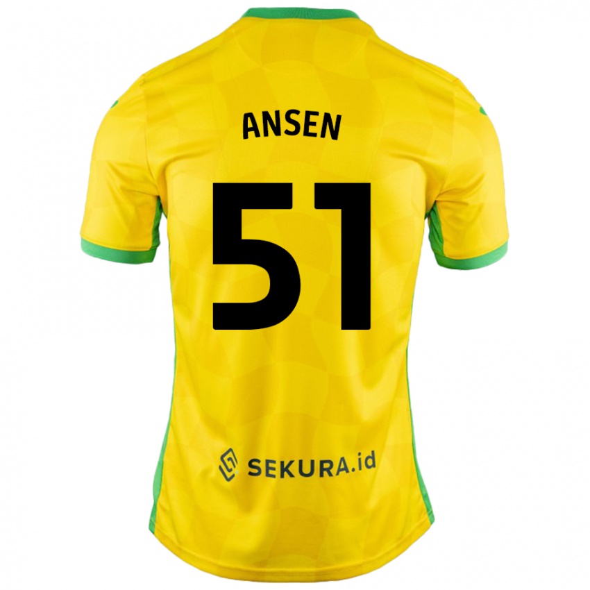 Niño Camiseta Caleb Ansen #51 Amarillo Verde 1ª Equipación 2024/25 La Camisa México