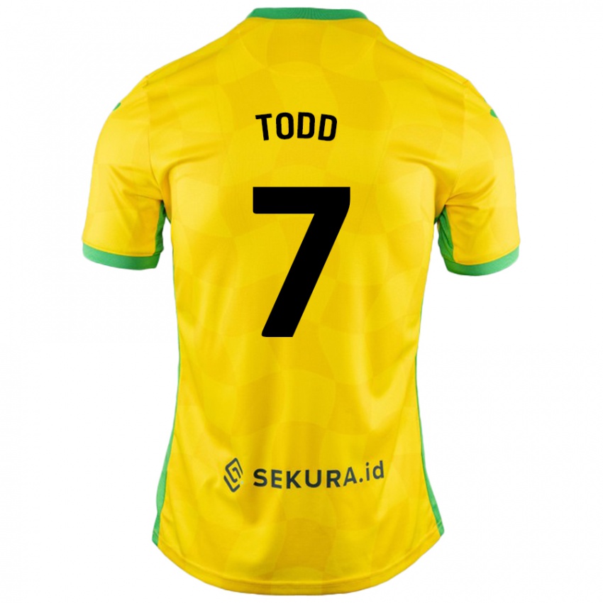 Niño Camiseta Megan Todd #7 Amarillo Verde 1ª Equipación 2024/25 La Camisa México