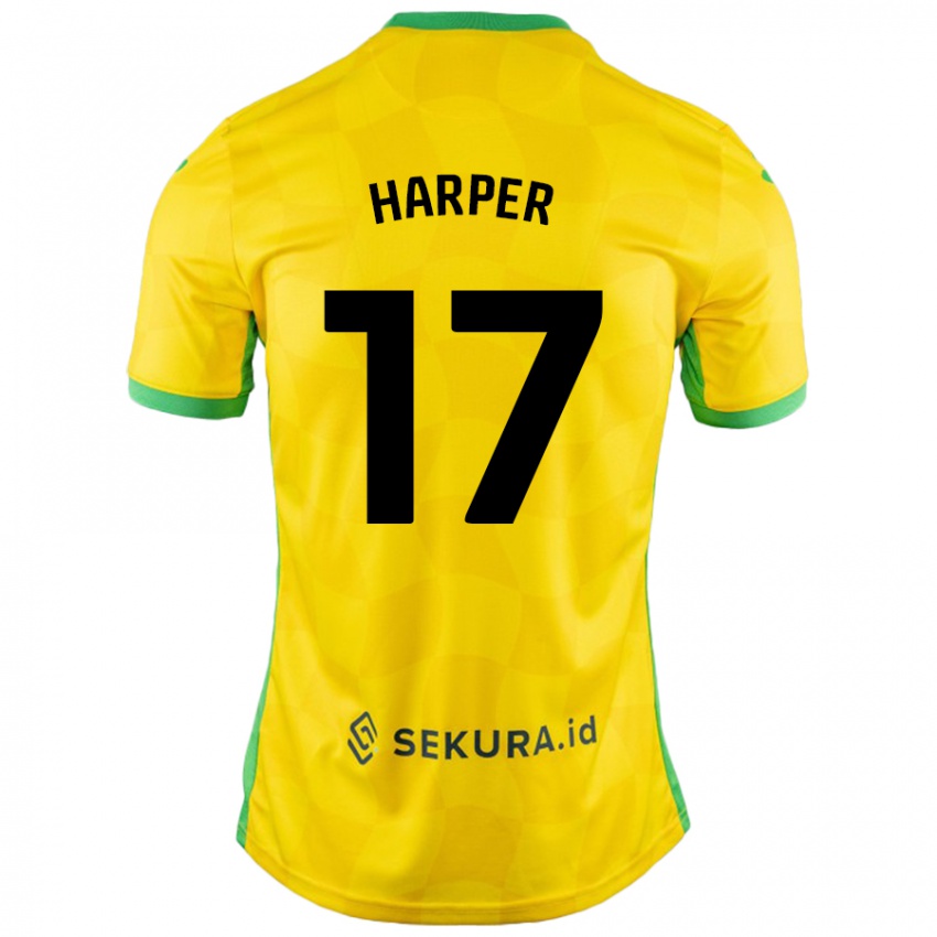 Niño Camiseta Jess Harper #17 Amarillo Verde 1ª Equipación 2024/25 La Camisa México