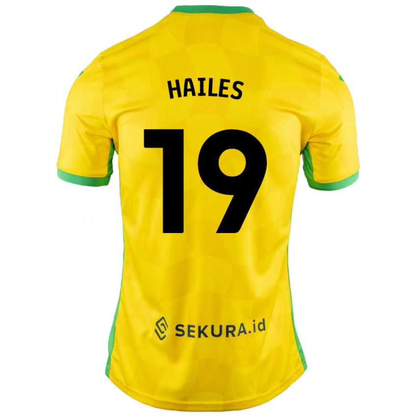 Niño Camiseta Lauren Hailes #19 Amarillo Verde 1ª Equipación 2024/25 La Camisa México